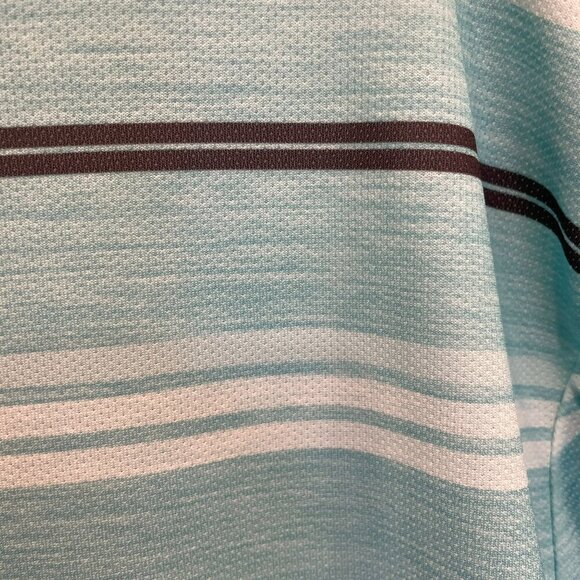 Ben Hogan Performance Men's 3-Button Striped Golf Polo Shirt Sz XXL in Turquoise - Picture 7 of 13